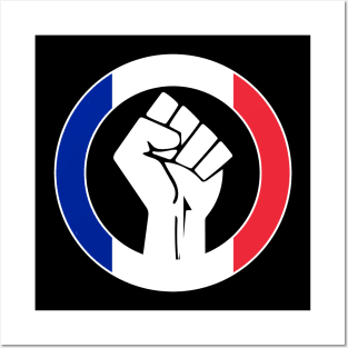 Black Lives Matter Fist Circled Flag France Posters and Art